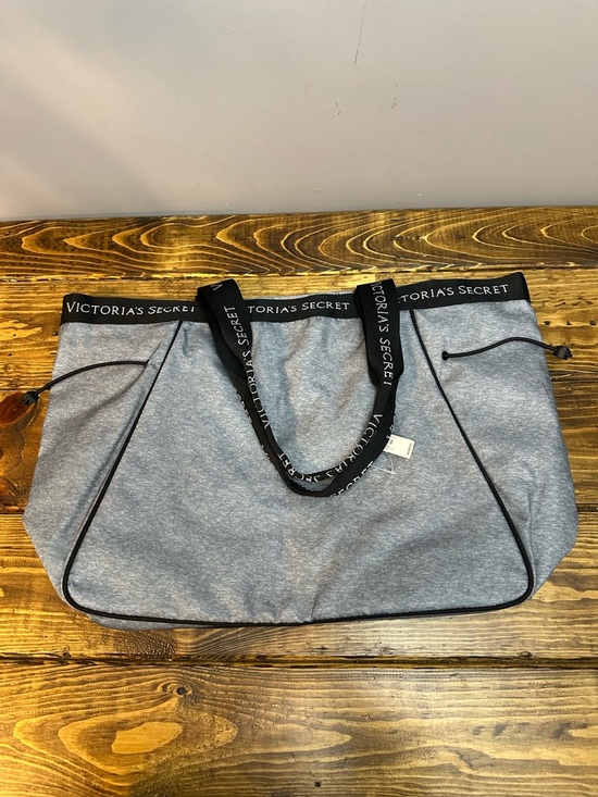 Victoria's Secret Handbags - NWT Victoria Secret Tote Bag with Zipper and Adjustable Strings Grey/Black/White